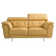EK068 Yellow Color With Italian Leather Loveseat