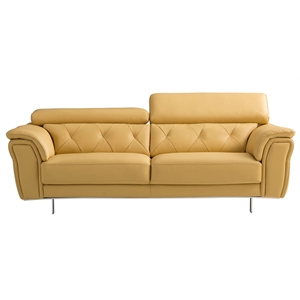 EK068 Yellow Color With Italian Leather Sofa