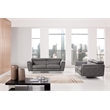EK071 Dark Gray Color With Italian Leather Loveseat
