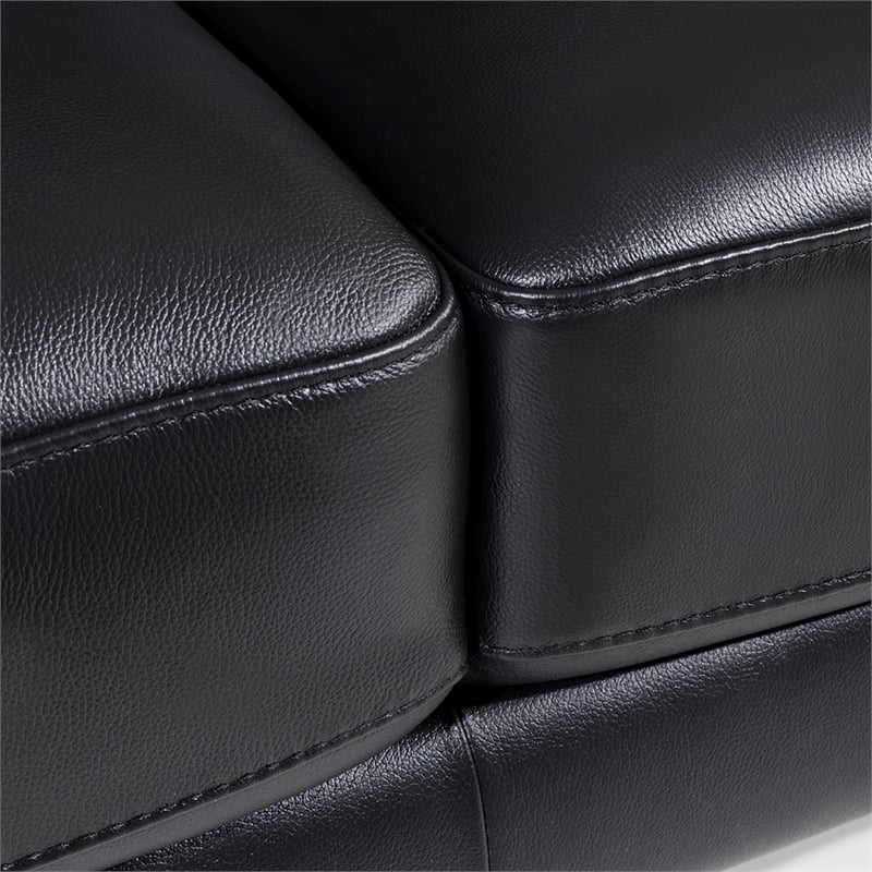 EK078 Black Italian Full Leather Chair