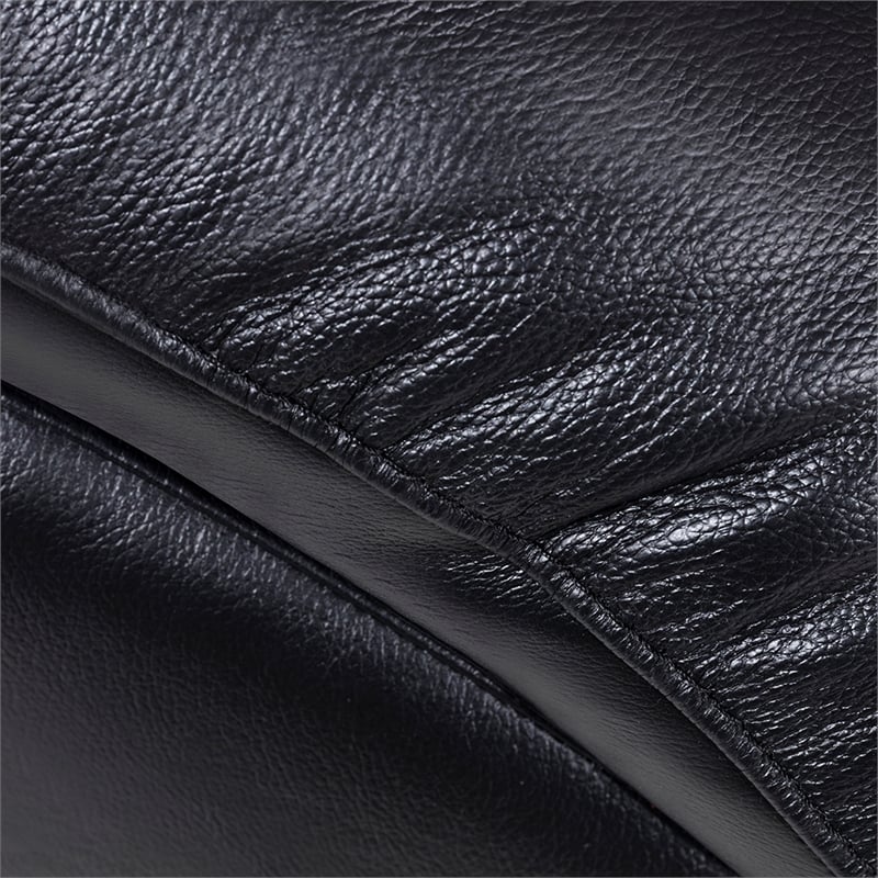 EK078 Black Italian Full Leather Chair