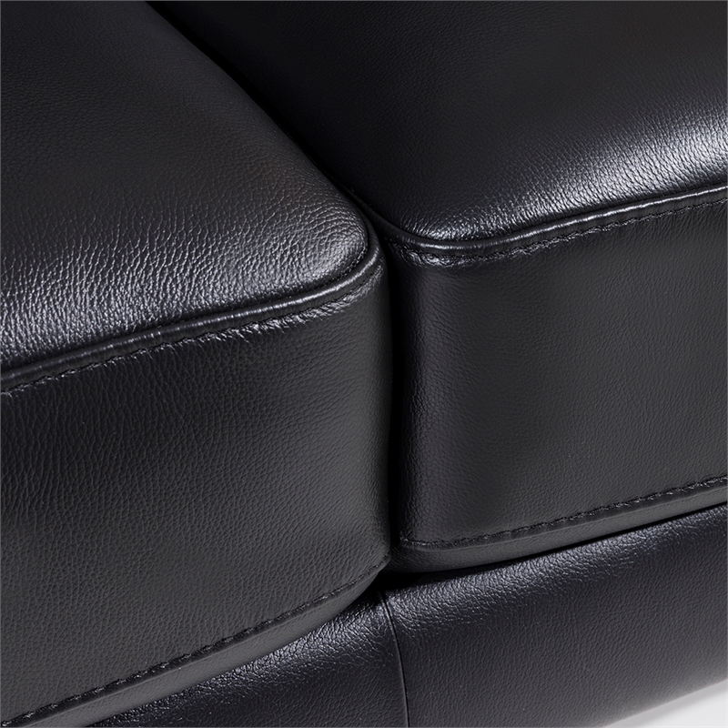 EK078 Black Color With Italian Leather Loveseat