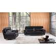 EK078 Black Color With Italian Leather Loveseat