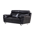 EK078 Black Color With Italian Leather Loveseat