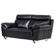 EK078 Black Color With Italian Leather Loveseat