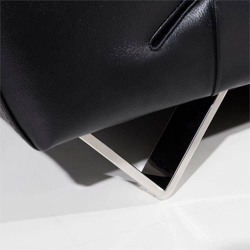 EK078 Black Color With Italian Leather Sofa