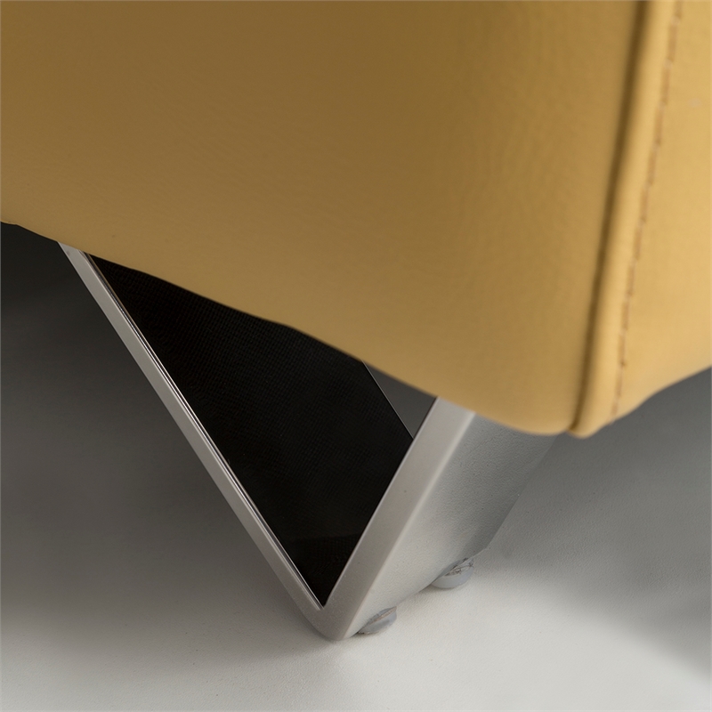 EK078 Yellow Color With Italian Leather Chair