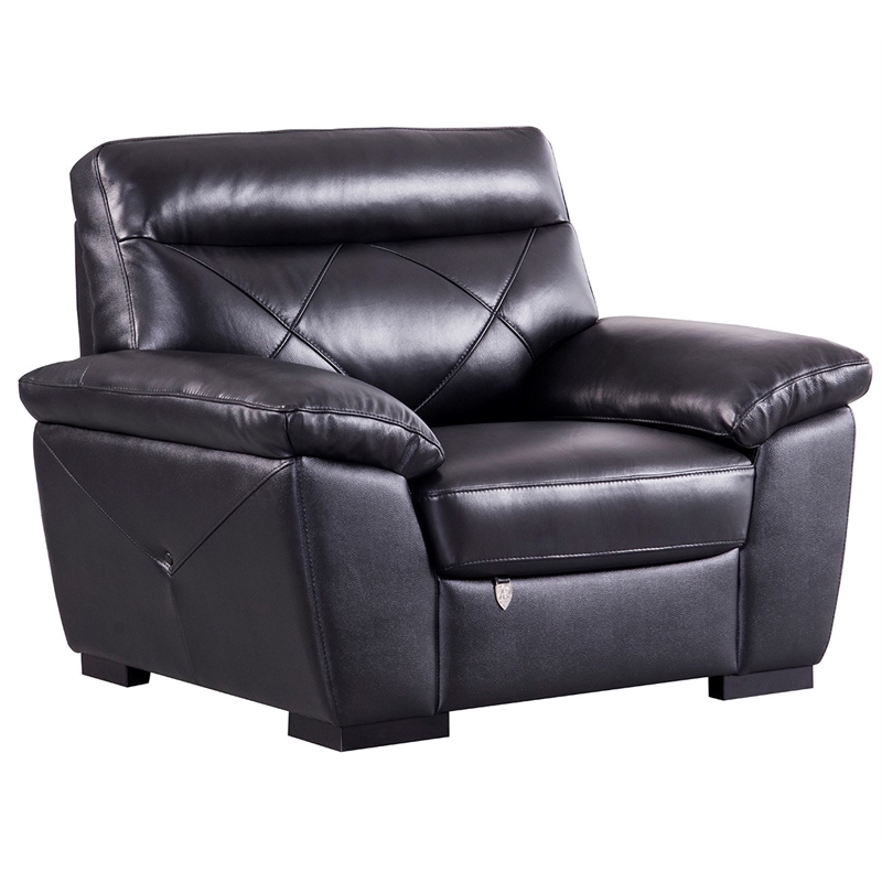 EK081 Black Color With Italian Leather Chair