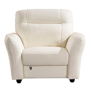 EK090 White Color With Italian Leather Chair