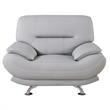 AE709-LG-CHR Light Gray Color Chair with Faux Leather