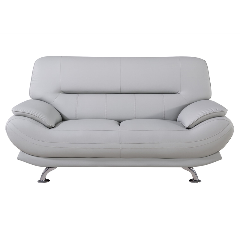 AE709-LG-LS Light Gray Color Love Seat with Faux Leather