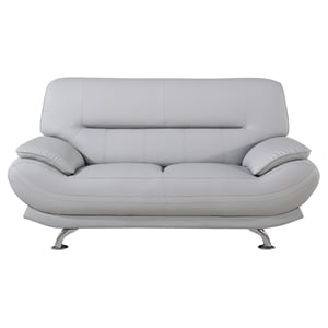 AE709-LG-LS Light Gray Color Love Seat with Faux Leather