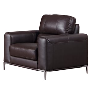 EK016 Dark Chocolate (Brown) Color With Italian Leather Chair