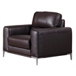 EK016 Dark Chocolate (Brown) Color With Italian Leather Chair