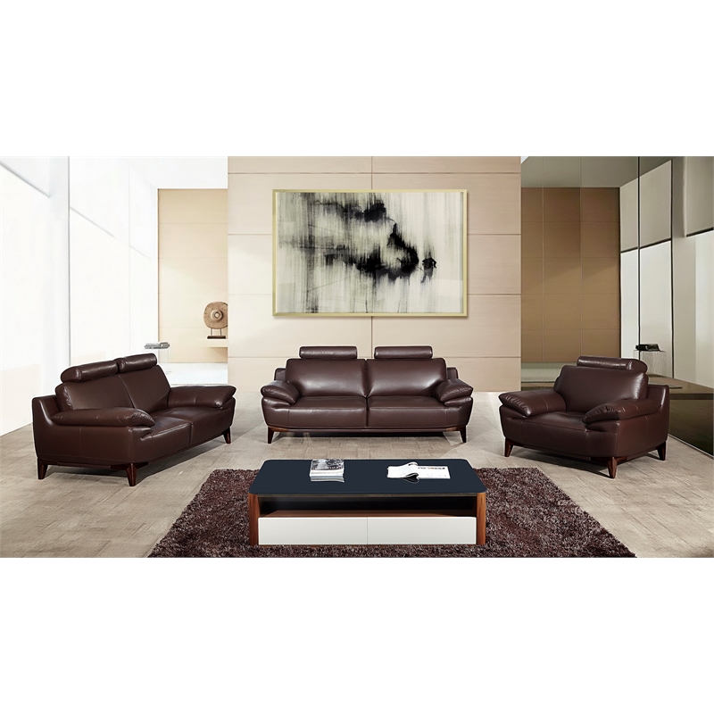 EK028 Dark Brown Color With Italian Full Leather Chair