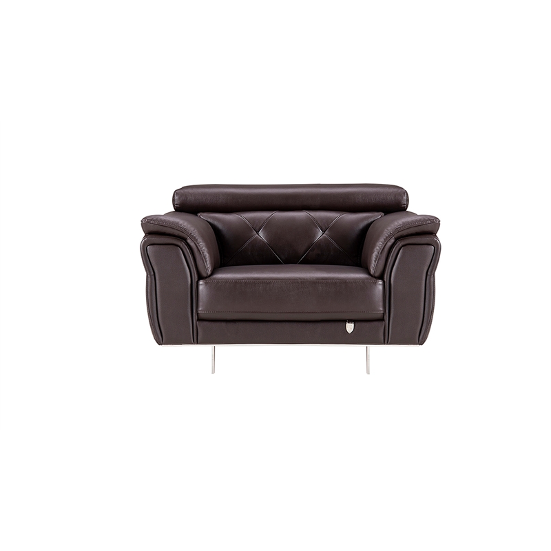 EK068 Dark Chocolate (Brown) Color With Italian Leather Chair