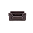 EK068 Dark Chocolate (Brown) Color With Italian Leather Chair