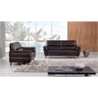 EK073 Dark Chocolate (Brown) Color With Italian Leather Loveseat
