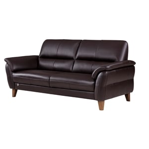 EK073 Dark Chocolate (Brown) Color With Italian Leather Sofa