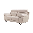 EK078 Light Gray Color With Italian Leather Loveseat