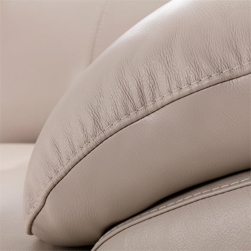 EK078 Light Gray Color With Italian Leather Sofa