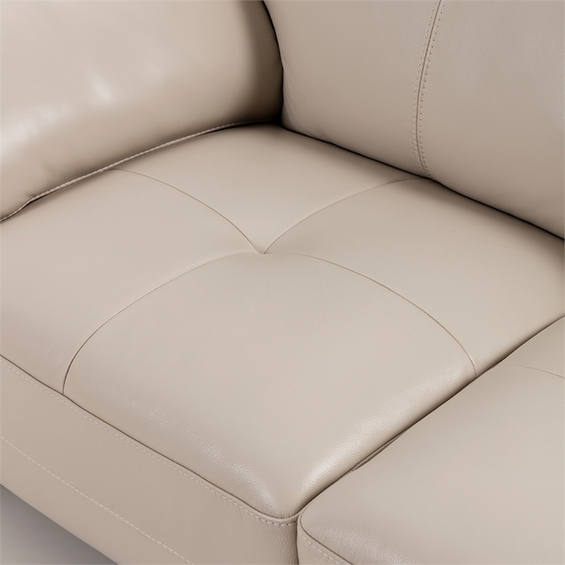 EK078 Light Gray Color With Italian Leather Sofa