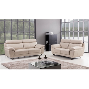 EK078 Light Gray Color With Italian Leather Sofa