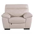 EK081 Light Gray Color With Italian Leather Chair and wooden legs