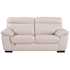 EK081 Light Gray Color With Italian Leather Loveseat