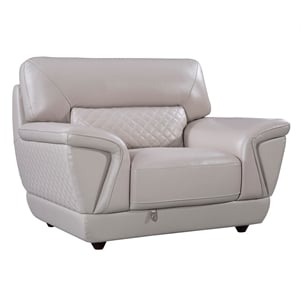 EK099 Light Gray Color With Italian Leather Chair and wooden Legs