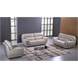 EK099 Light Gray Color With Italian Leather Chair and wooden Legs