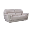 EK099 Light Gray Color With Italian Leather Loveseat and Wooden Legs