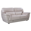 EK099 Light Gray Color With Italian Leather Loveseat and Wooden Legs
