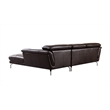 EK-L083 Dark Chocolate (Brown) Color With Italian Leather Right Facing Sectional