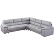 EK-L8000M Light Gray Color With Sectional Faux Leather and Leather Match
