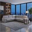 EK-L8000M Light Gray Color With Sectional Faux Leather and Leather Match