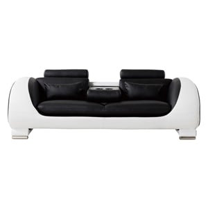 AE-D802 2-Tones in Black and White Color With Faux Leather Sofa