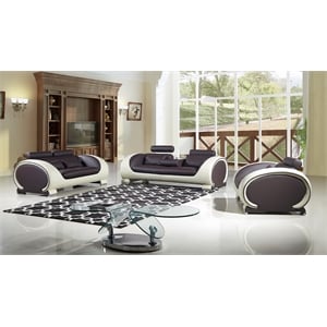 AE-D802 Dark Chocolate (Brown) and Cream Color With Faux Leather Chair