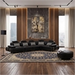 AE-L607 Black Color With Faux Leather Sectional