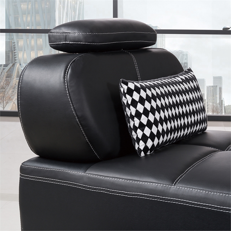 AE-L607 Black Color With Faux Leather Sectional