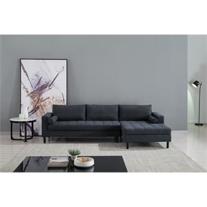 AE-LD826L Dark Gray Color With Velvet Right Facing Chaise Sectional