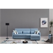AE-LD828L Light Blue Color With Velvet Right Facing Chaise Sectional