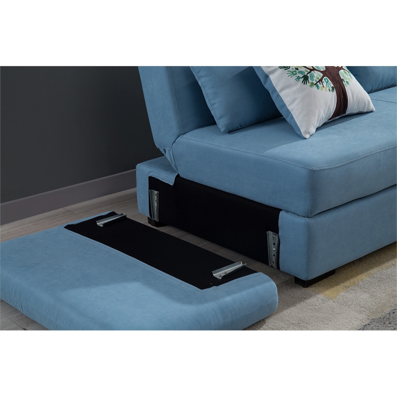 AE-LD828L Light Blue Color With Velvet Right Facing Chaise Sectional