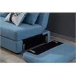 AE-LD828R Light Blue Color With Velvet Left Facing Chaise With Sectional