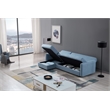 AE-LD828R Light Blue Color With Velvet Left Facing Chaise With Sectional