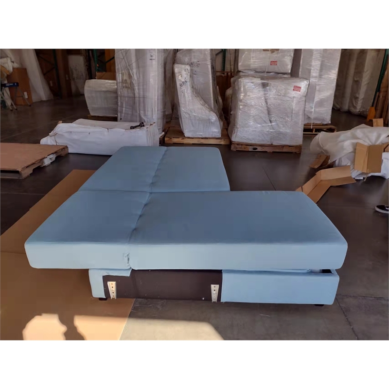 AE-LD828R Light Blue Color With Velvet Left Facing Chaise With Sectional