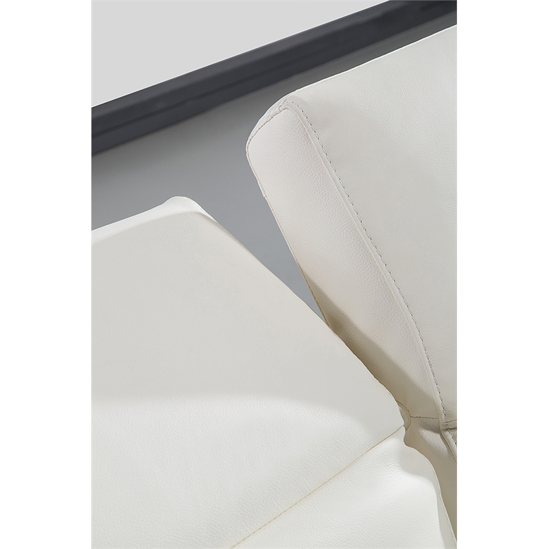 EK-L095 White Color With Italian Leather 4-piece Sectional and 1 console