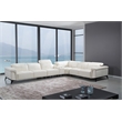 EK-L095 White Color With Italian Leather 4-piece Sectional and 1 console