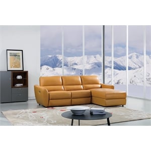 EK-L8001L Top grain leather Yellow Color With Sectional Right Facing Chair
