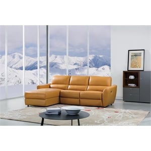 EK-L8001R Top grain leather Yellow Color With Sectional Left Facing Chaise